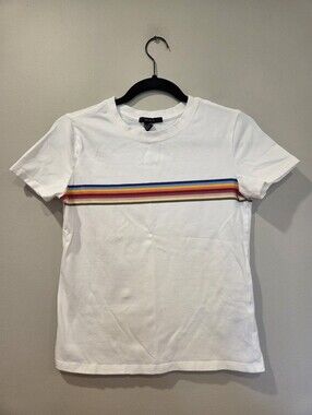 FOREVER 21 Rainbow Stripe Shirt